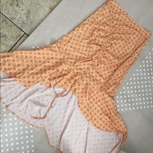 High low skirt - Medium spring orange pattern women’s juniors